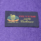OEM Garment Luxury Custom Apparel Tags Black Polyester Square Sew In Name Labels