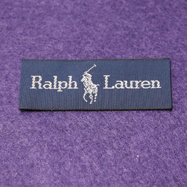 Brand Name Clothing Woven Label / Woven Neck Labels Sewing In The Garment