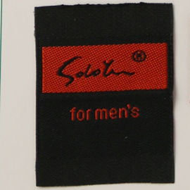 100% Polyester Straight Cut Fabrics Woven Neck Labels for Clothing Garments