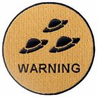 Sewing Warning Embroidered Applique Patches Polyester Material Heat-Cut