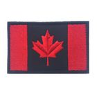 ヴェルクロ カナダの旗のパッチによって編まれる刺繍の注文のチーム パッチの黒い鉄