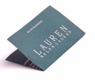 Custom Elegant Clothing Woven Neck Labels For Overcoat , Center Fold Woven Labels